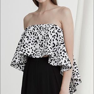 KEEPSAKE strapless speckle crop top bustier small